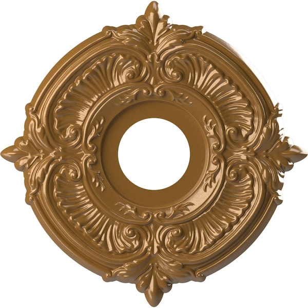 Ekena Millwork Attica PVC Medallion (Canopies up to 5"), 13"OD x 3 1/2"ID x 3/4"P, Metallic Vintage Gold CMP13ATDVG - main